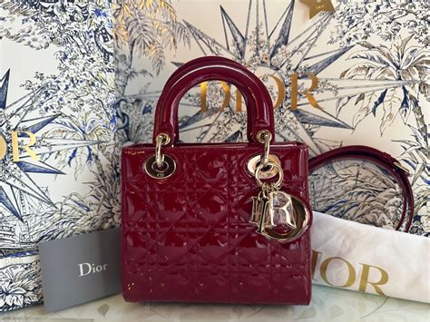 lady dior red patent small|dior cherry red patent calfskin.